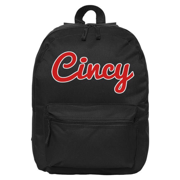 Cincinnati Ohio Classic Red Script Cincy City 16 in Basic Backpack