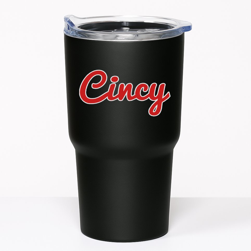 Cincinnati Ohio Classic Red Script Cincy City Tumbler
