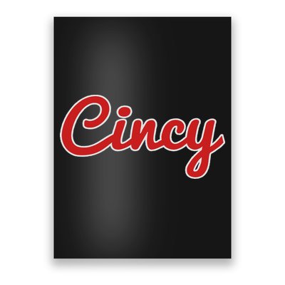 Cincinnati Ohio Classic Red Script Cincy City Poster