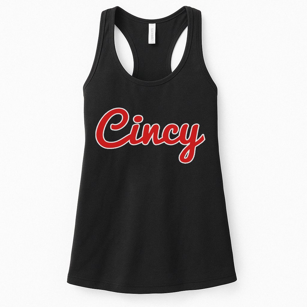 Cincinnati Ohio Classic Red Script Cincy City Womens Tank Top