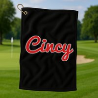 Cincinnati Ohio Classic Red Script Cincy City Golf Towel