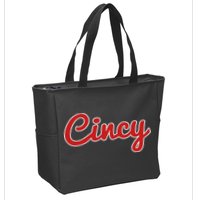 Cincinnati Ohio Classic Red Script Cincy City Zip Tote Bag