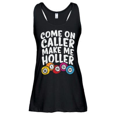 Come On Caller Make Me Holler Bingo Funny Player Quote Ladies Essential Flowy Tank