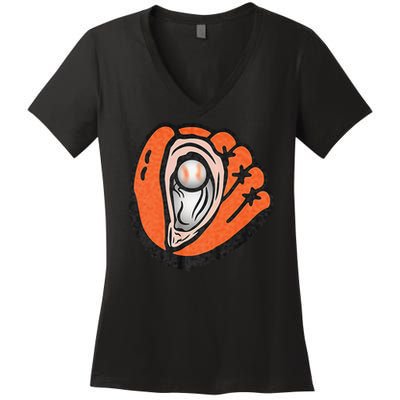 Chesapeake Oyster Catchers Logo Women's V-Neck T-Shirt