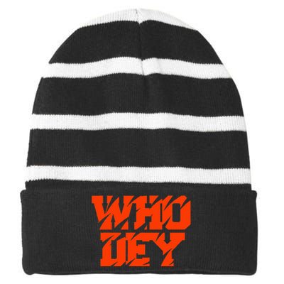 Cinci Ohio Striped Beanie with Solid Band