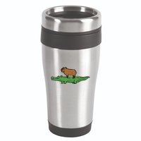 Capybara On Crocodile Capy Alligator Rodent 16oz Travel Tumbler
