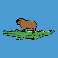 Capybara On Crocodile Capy Alligator Rodent Tie Dye Hoodie