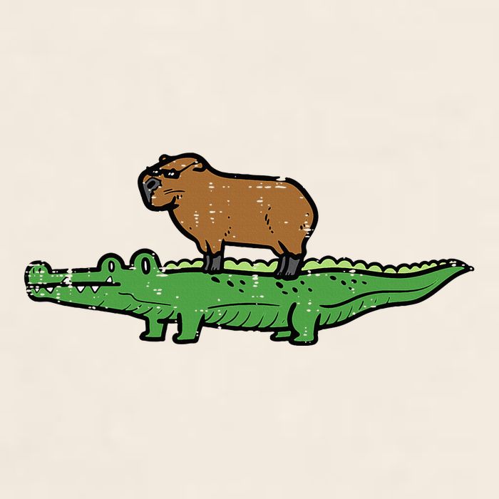 Capybara On Crocodile Capy Alligator Rodent Garment-Dyed Women's Muscle Tee