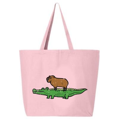 Capybara On Crocodile Capy Alligator Rodent 25L Jumbo Tote