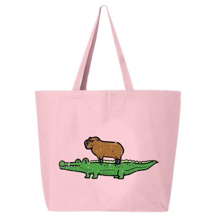 Capybara On Crocodile Capy Alligator Rodent 25L Jumbo Tote