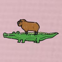 Capybara On Crocodile Capy Alligator Rodent 25L Jumbo Tote