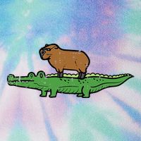 Capybara On Crocodile Capy Alligator Rodent Legacy Tie Dye Trucker Hat