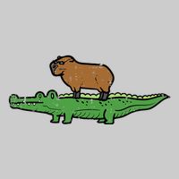 Capybara On Crocodile Capy Alligator Rodent Tie-Dye T-Shirt