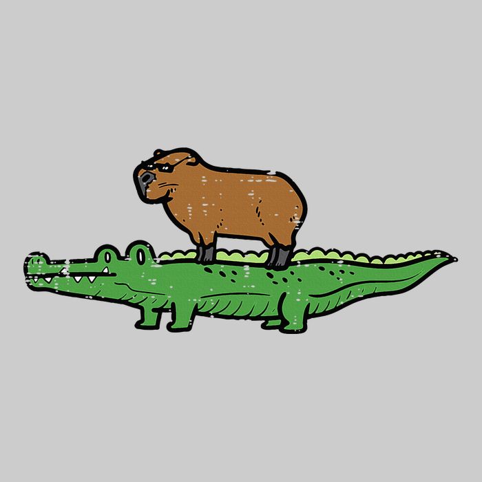 Capybara On Crocodile Capy Alligator Rodent Tie-Dye T-Shirt