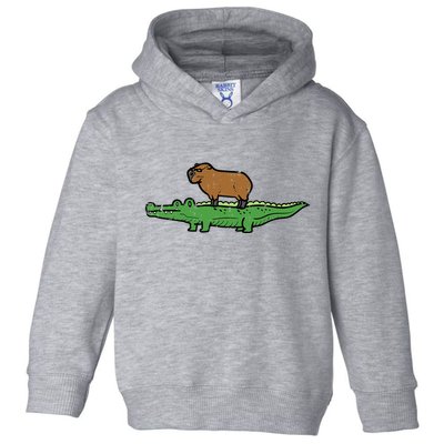 Capybara On Crocodile Capy Alligator Rodent Toddler Hoodie