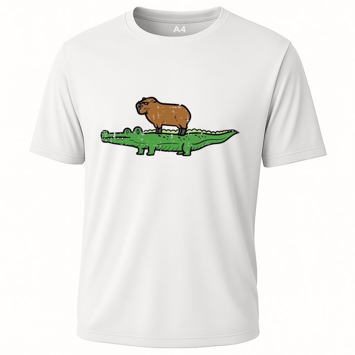 Capybara On Crocodile Capy Alligator Rodent Performance Shirt