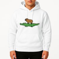 Capybara On Crocodile Capy Alligator Rodent Hoodie