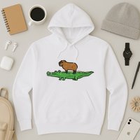 Capybara On Crocodile Capy Alligator Rodent Hoodie