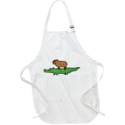 Capybara On Crocodile Capy Alligator Rodent Apron