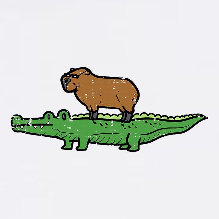 Capybara On Crocodile Capy Alligator Rodent Sustainable Bucket Hat