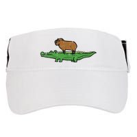 Capybara On Crocodile Capy Alligator Rodent Adult Drive Performance Visor