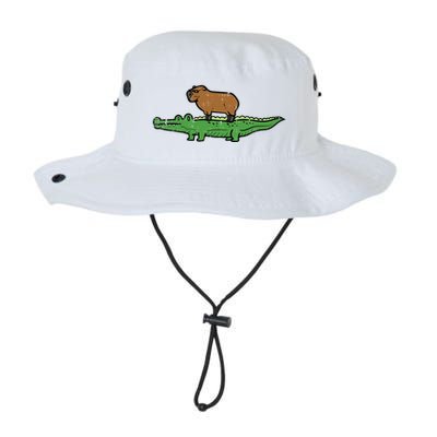 Capybara On Crocodile Capy Alligator Rodent Bucket Hat
