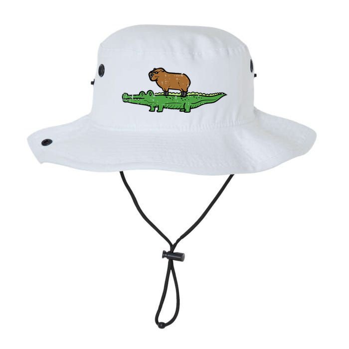 Capybara On Crocodile Capy Alligator Rodent Bucket Hat