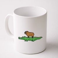 Capybara On Crocodile Capy Alligator Rodent Mug