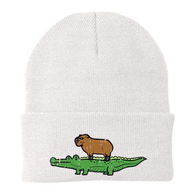 Capybara On Crocodile Capy Alligator Rodent Beanie
