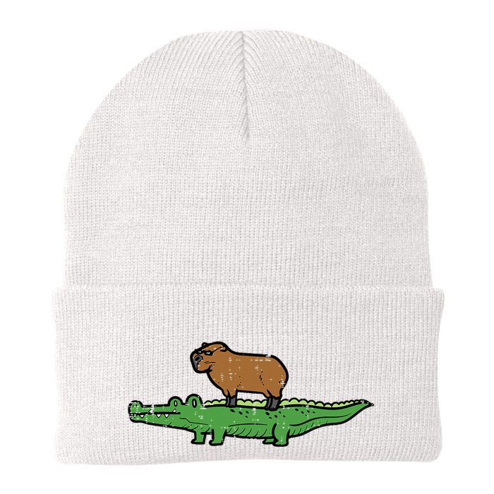 Capybara On Crocodile Capy Alligator Rodent Beanie