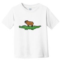 Capybara On Crocodile Capy Alligator Rodent Toddler T-Shirt