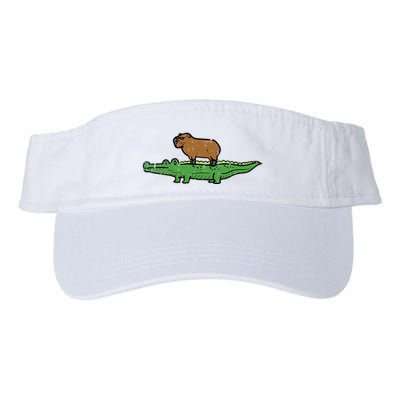 Capybara On Crocodile Capy Alligator Rodent Visor