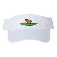 Capybara On Crocodile Capy Alligator Rodent Visor