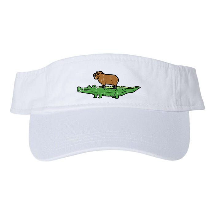 Capybara On Crocodile Capy Alligator Rodent Visor