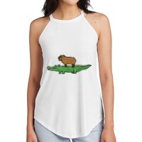 Capybara On Crocodile Capy Alligator Rodent Women's Perfect Tri Rocker Tank