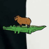 Capybara On Crocodile Capy Alligator Rodent Infant Baby Jersey Bodysuit