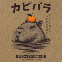 Capybara Onsen Capybara With Orange Capybara Lovers Cotton Canvas Backpack