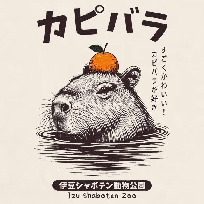 Capybara Onsen Capybara With Orange Capybara Lovers Garment-Dyed Women's Muscle Tee