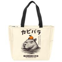 Capybara Onsen Capybara With Orange Capybara Lovers Zip Tote Bag