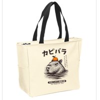 Capybara Onsen Capybara With Orange Capybara Lovers Zip Tote Bag