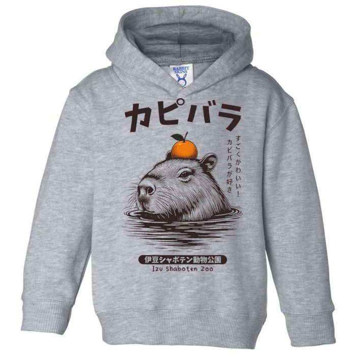 Capybara Onsen Capybara With Orange Capybara Lovers Toddler Hoodie