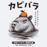 Capybara Onsen Capybara With Orange Capybara Lovers Sueded Cloud Jersey T-Shirt