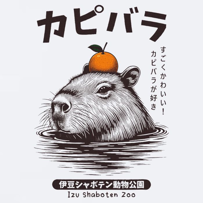 Capybara Onsen Capybara With Orange Capybara Lovers Sueded Cloud Jersey T-Shirt