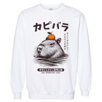 Capybara Onsen Capybara With Orange Capybara Lovers Garment-Dyed Sweatshirt