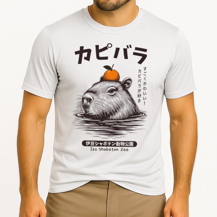 Capybara Onsen Capybara With Orange Capybara Lovers Performance Shirt