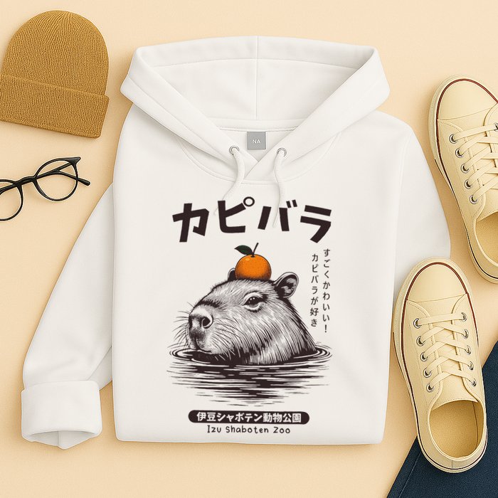 Capybara Onsen Capybara With Orange Capybara Lovers Hoodie