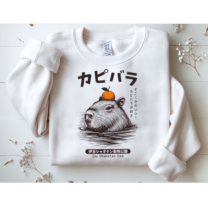 Capybara Onsen Capybara With Orange Capybara Lovers Sweatshirt