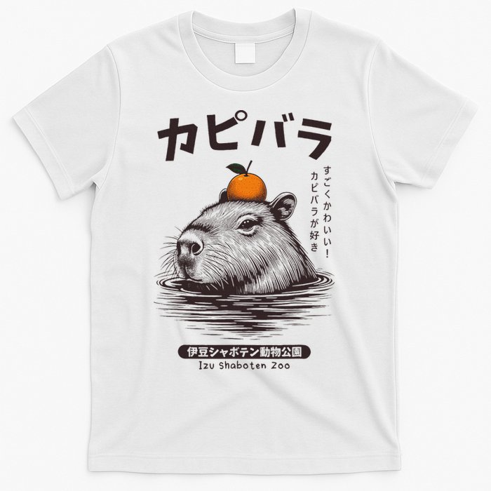 Capybara Onsen Capybara With Orange Capybara Lovers T-Shirt