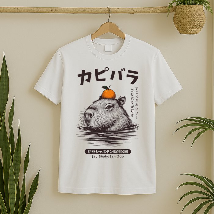 Capybara Onsen Capybara With Orange Capybara Lovers T-Shirt