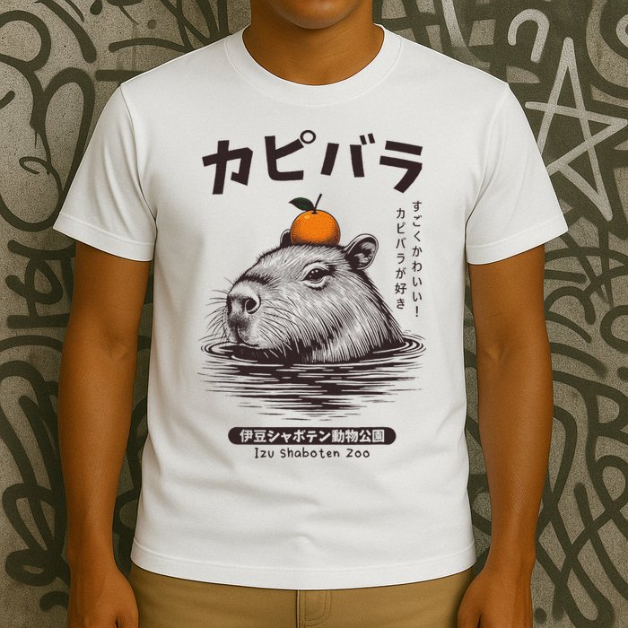 Capybara Onsen Capybara With Orange Capybara Lovers T-Shirt